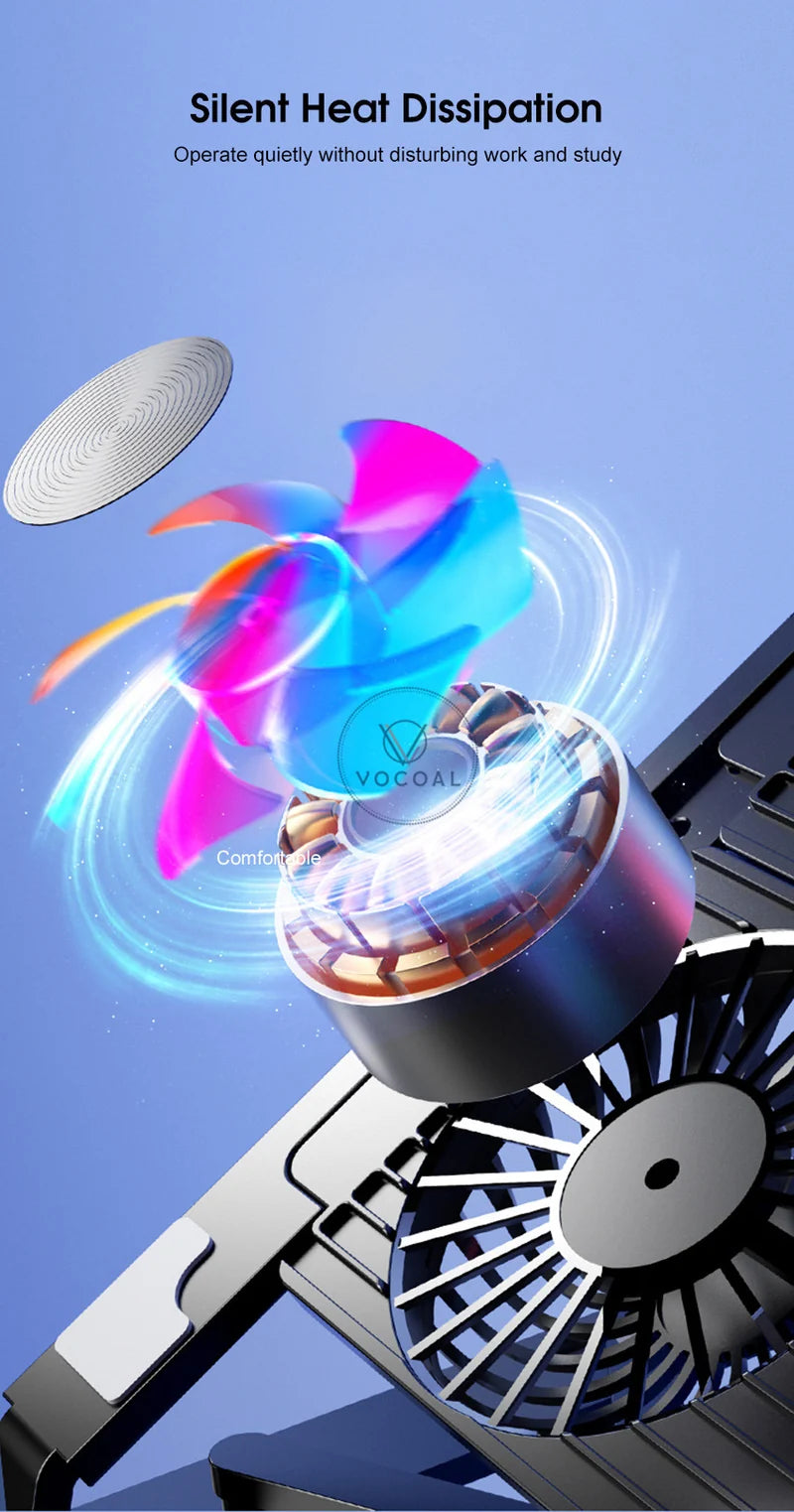 Foldable Dual Fan Laptop Cooling Stand