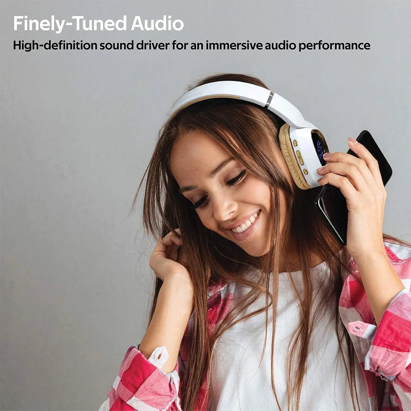 Flashing Wireless Headphones with LED Speedometer Display OVERVIEW