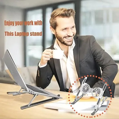 Foldable Dual Fan Laptop Cooling Stand