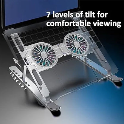 Foldable Dual Fan Laptop Cooling Stand