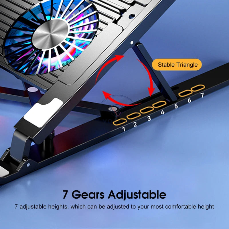 Foldable Dual Fan Laptop Cooling Stand