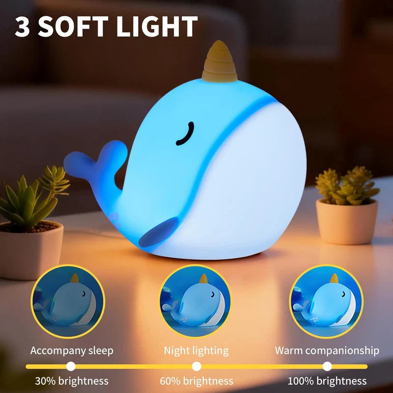 Narwhal Silicone Night Light