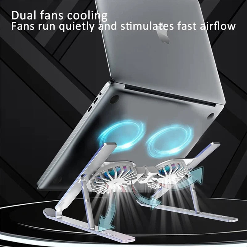 Foldable Dual Fan Laptop Cooling Stand