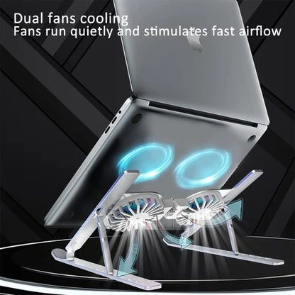 Foldable Dual Fan Laptop Cooling Stand