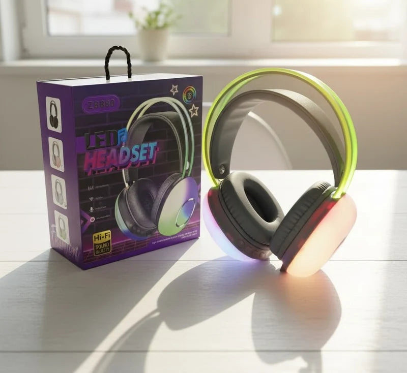 LED Wireless Headset – Hi-Fi Stereo Sound with RGB Lighting  OVERVIEW