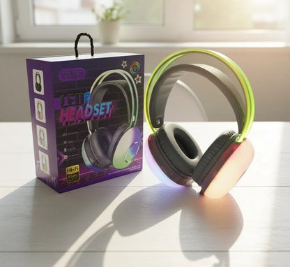 LED Wireless Headset – Hi-Fi Stereo Sound with RGB Lighting  OVERVIEW