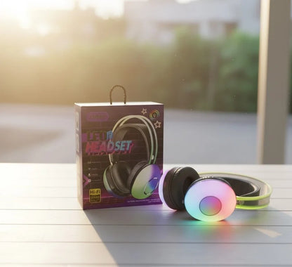 LED Wireless Headset – Hi-Fi Stereo Sound with RGB Lighting  OVERVIEW