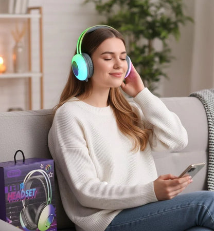 LED Wireless Headset – Hi-Fi Stereo Sound with RGB Lighting  OVERVIEW