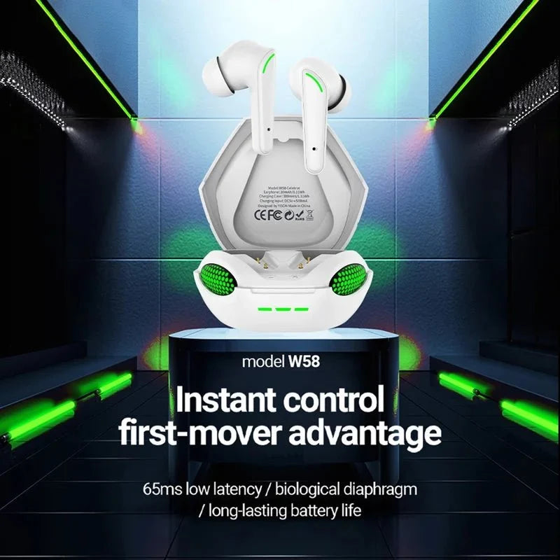 TWS Wireless Gaming Headset – HiFi Stereo Sound with Low-Latency Mode 🎮🔥