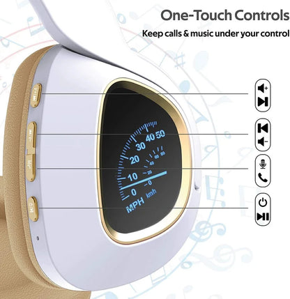 Flashing Wireless Headphones with LED Speedometer Display  OVERVIEW