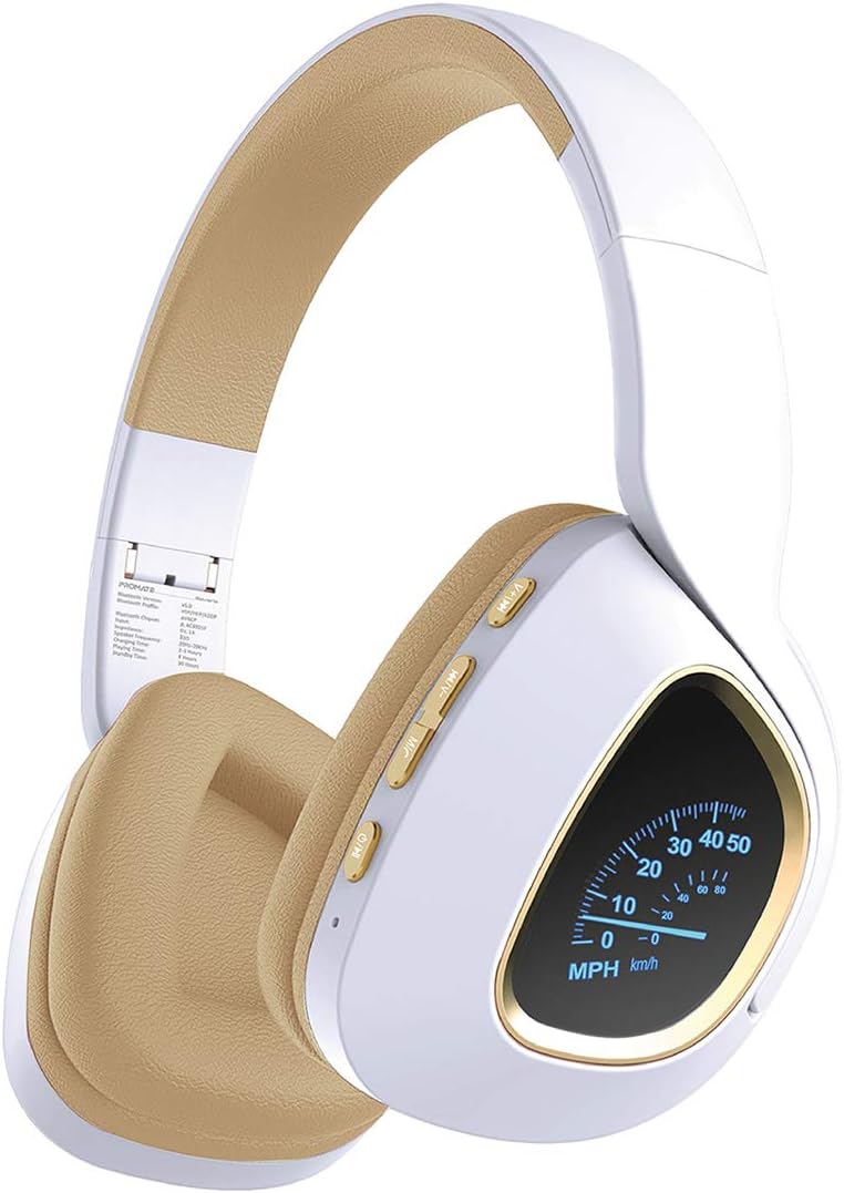 Flashing Wireless Headphones with LED Speedometer Display  OVERVIEW